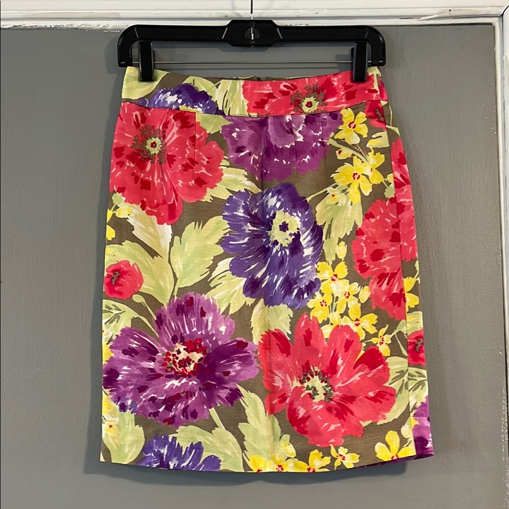 VTG Banana Repulic Floral Pencil Skirt 0P